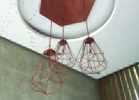 Lampara en fierro pintado